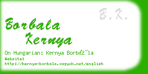 borbala kernya business card